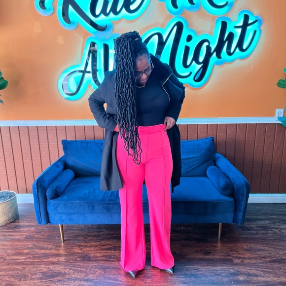 Pink Wide leg Trousers - Picture 3 of 3